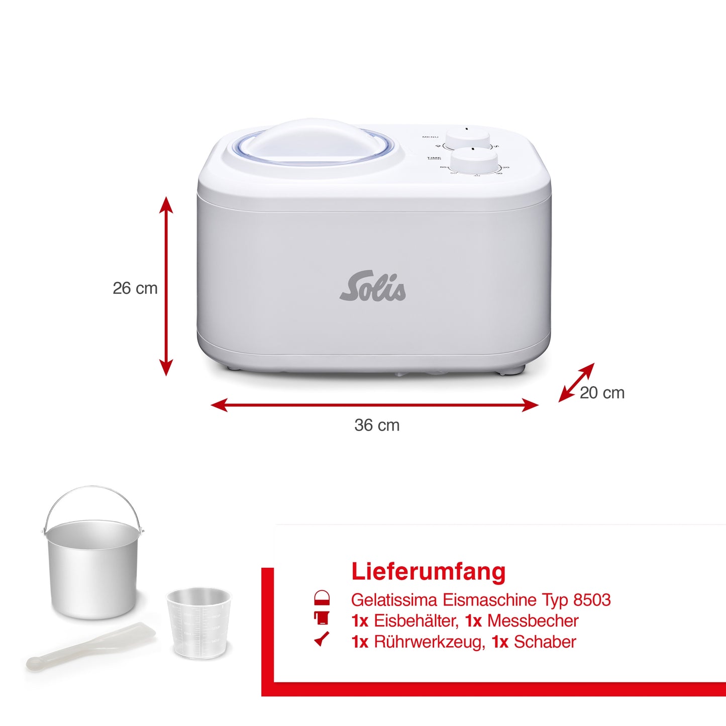 Solis_Gelatissima Ice Cream Machine (Typ 8503) B-Ware_weiß