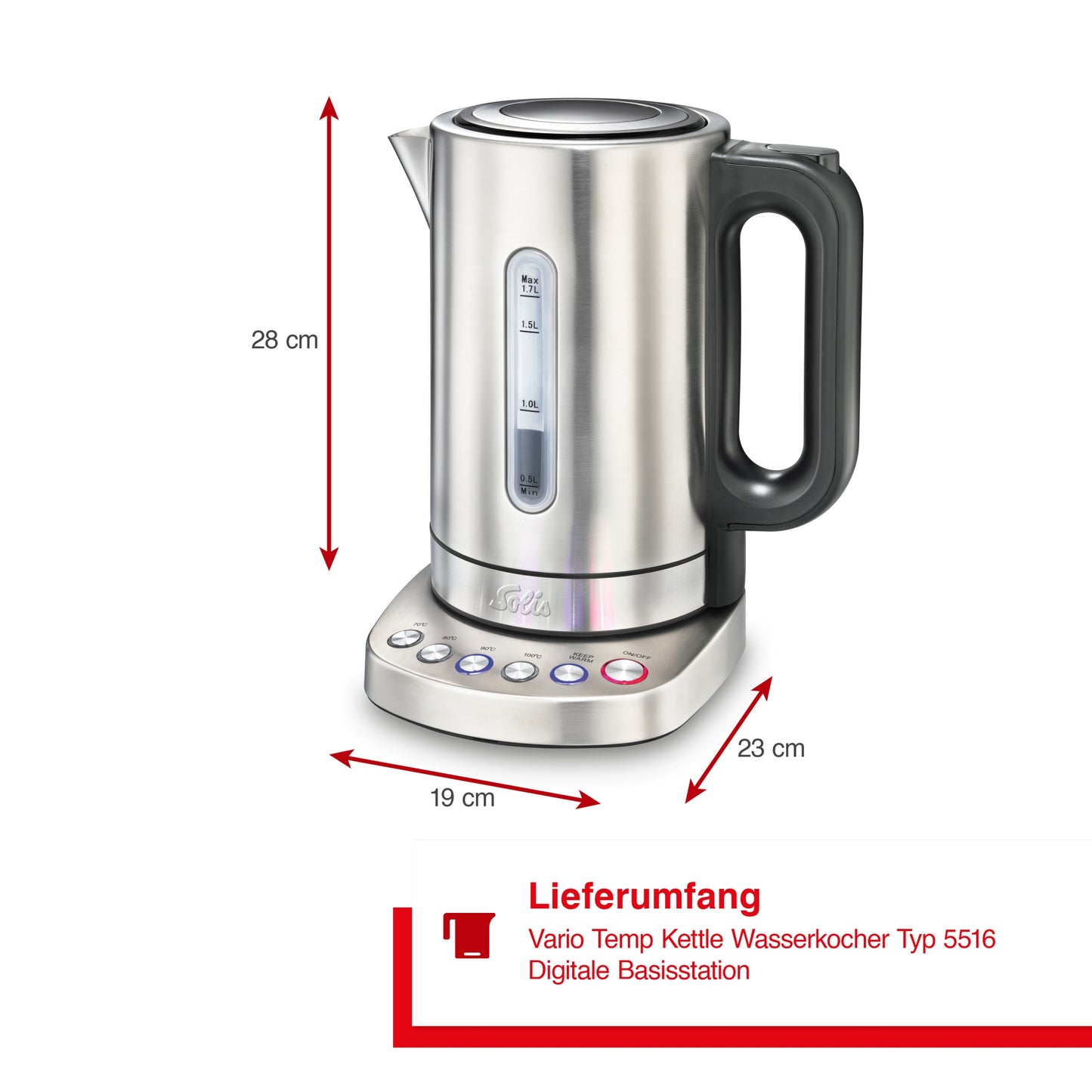 Solis_Vario Temp Kettle (Type 5516) B-Ware_Edelstahl