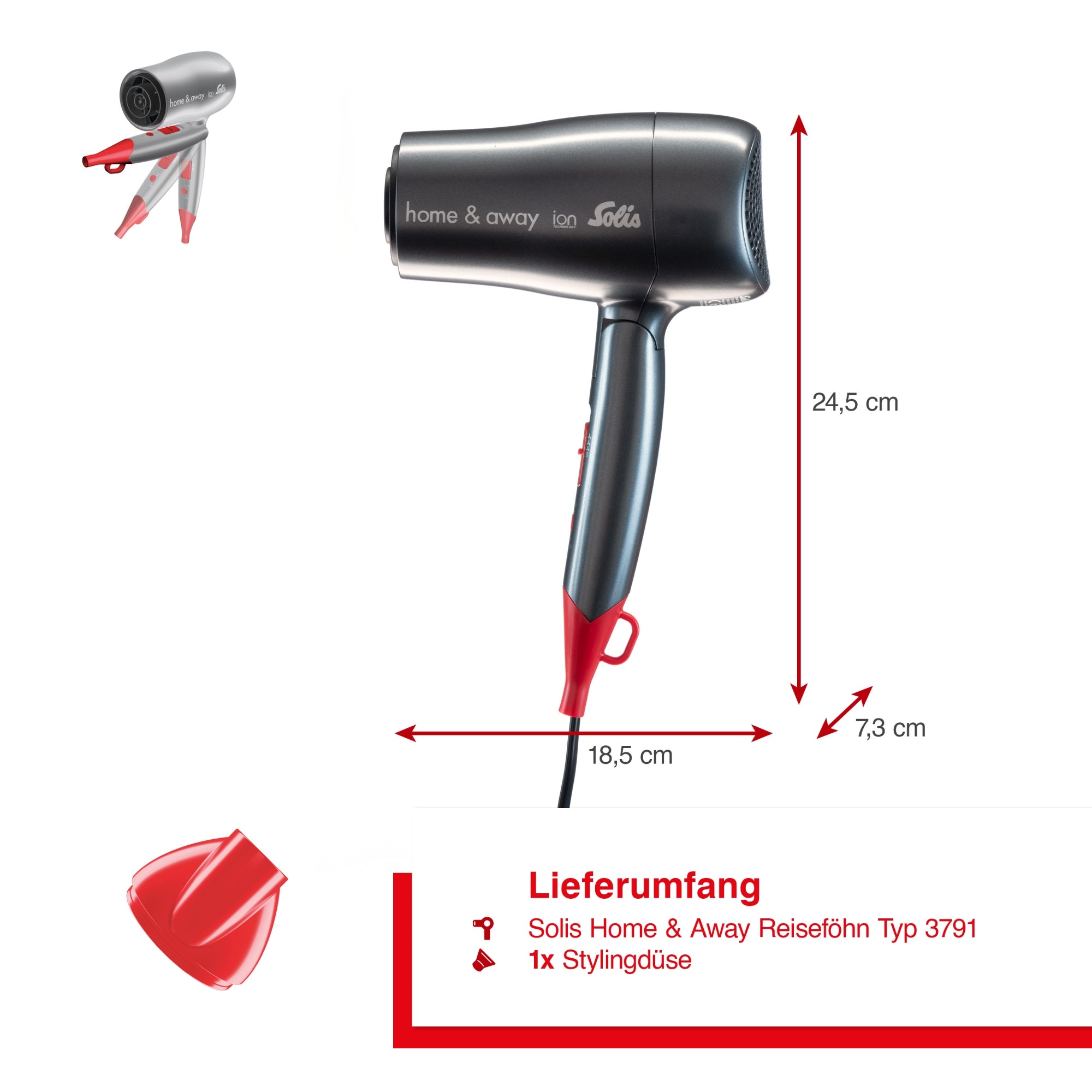 Solis_Home & Away Reiseföhn (Typ 3791)_grau