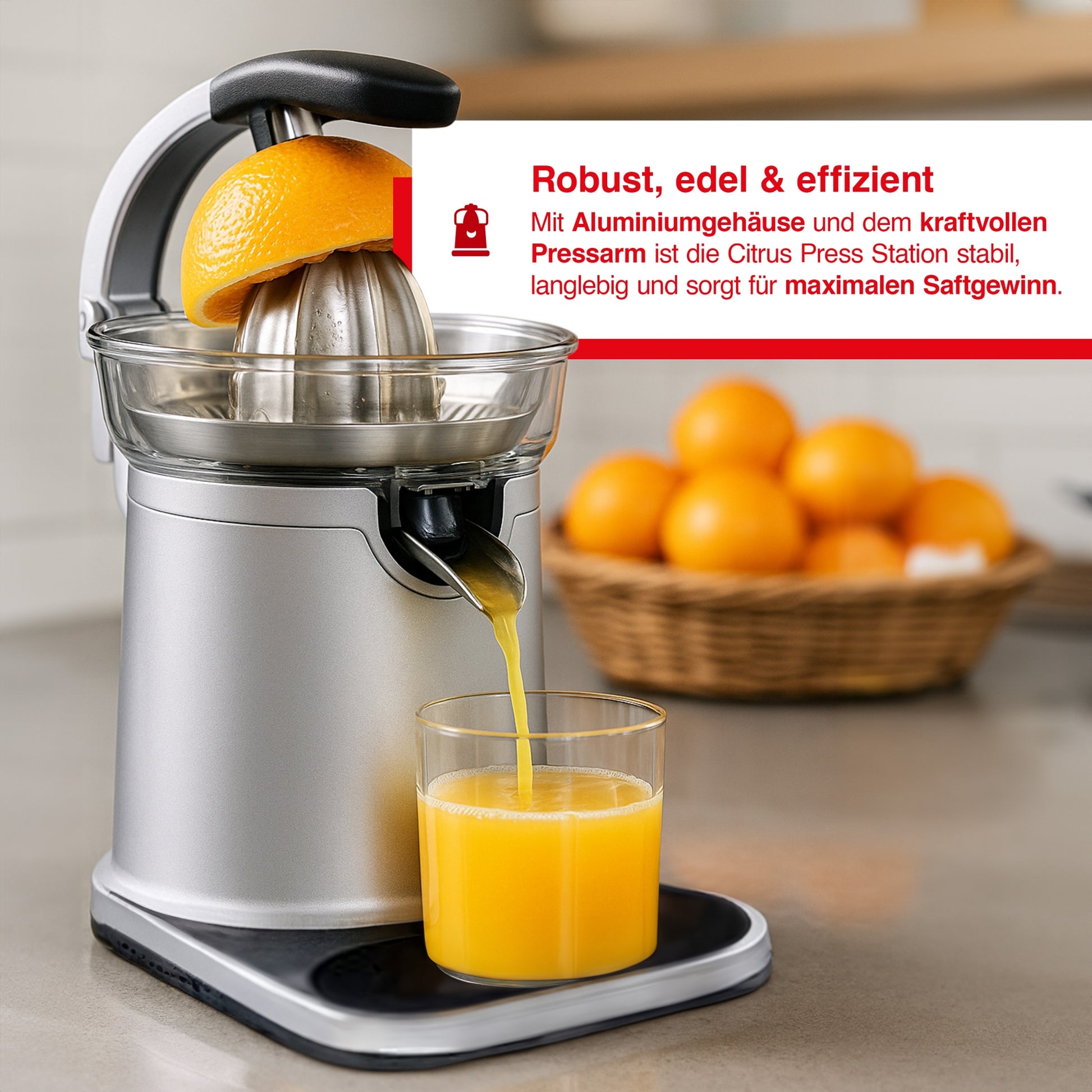 Solis_Citrus Press Station (Typ 8454) B-Ware_silber