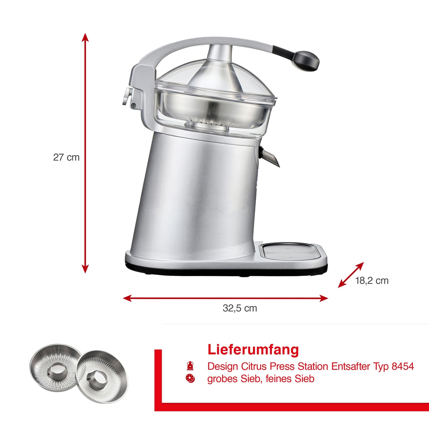 Solis_Citrus Press Station (Typ 8454) B-Ware_silber