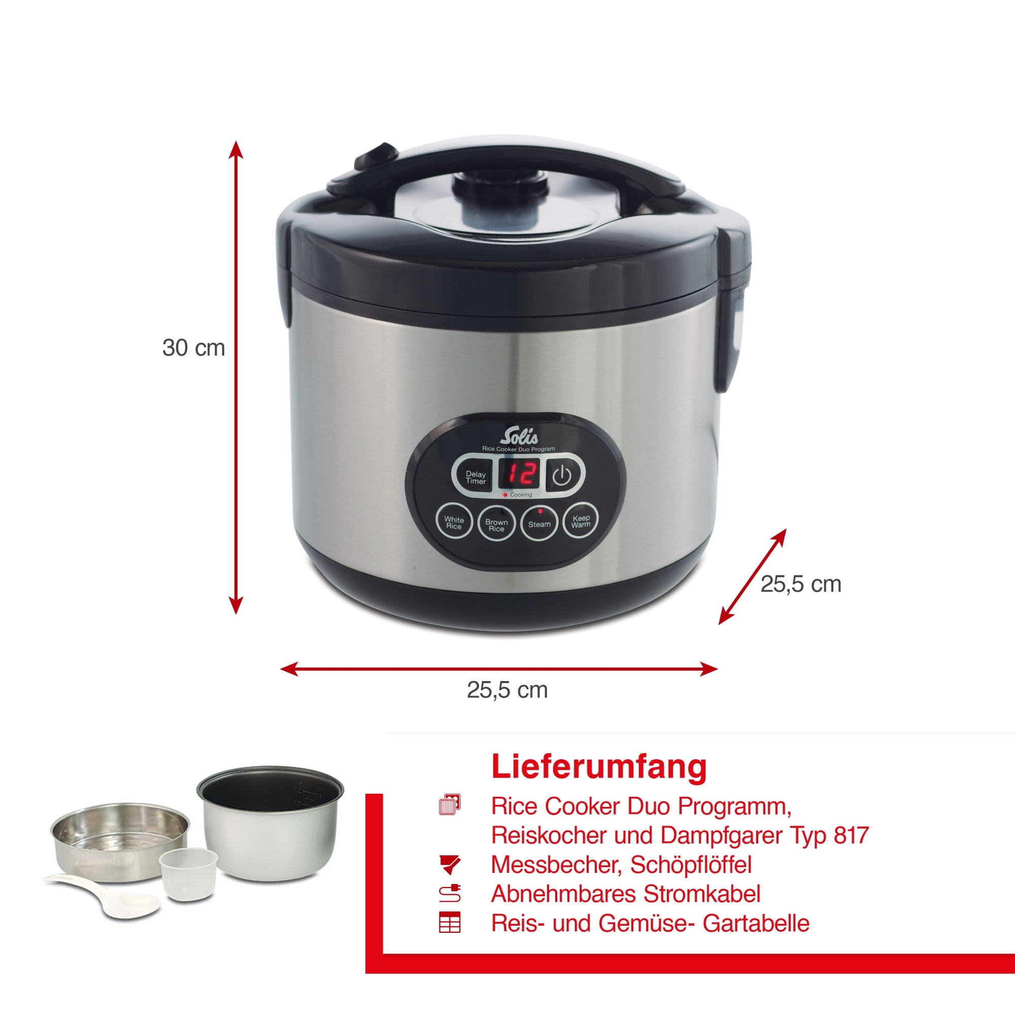 Solis_Rice Cooker Duo Programm (Typ 817) B-Ware_schwarz