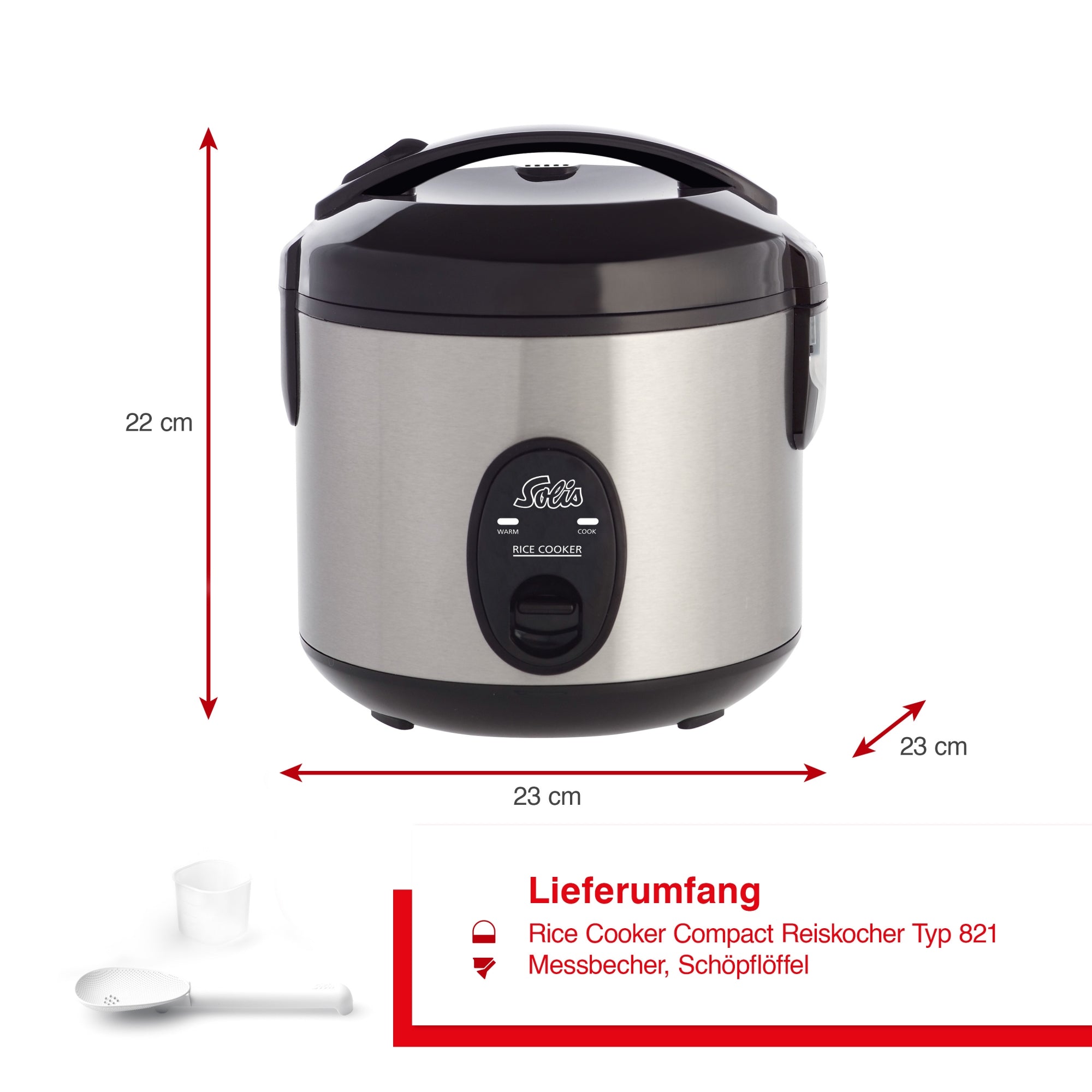 Solis_Rice Cooker Compact (Typ 821)_schwarz / silber