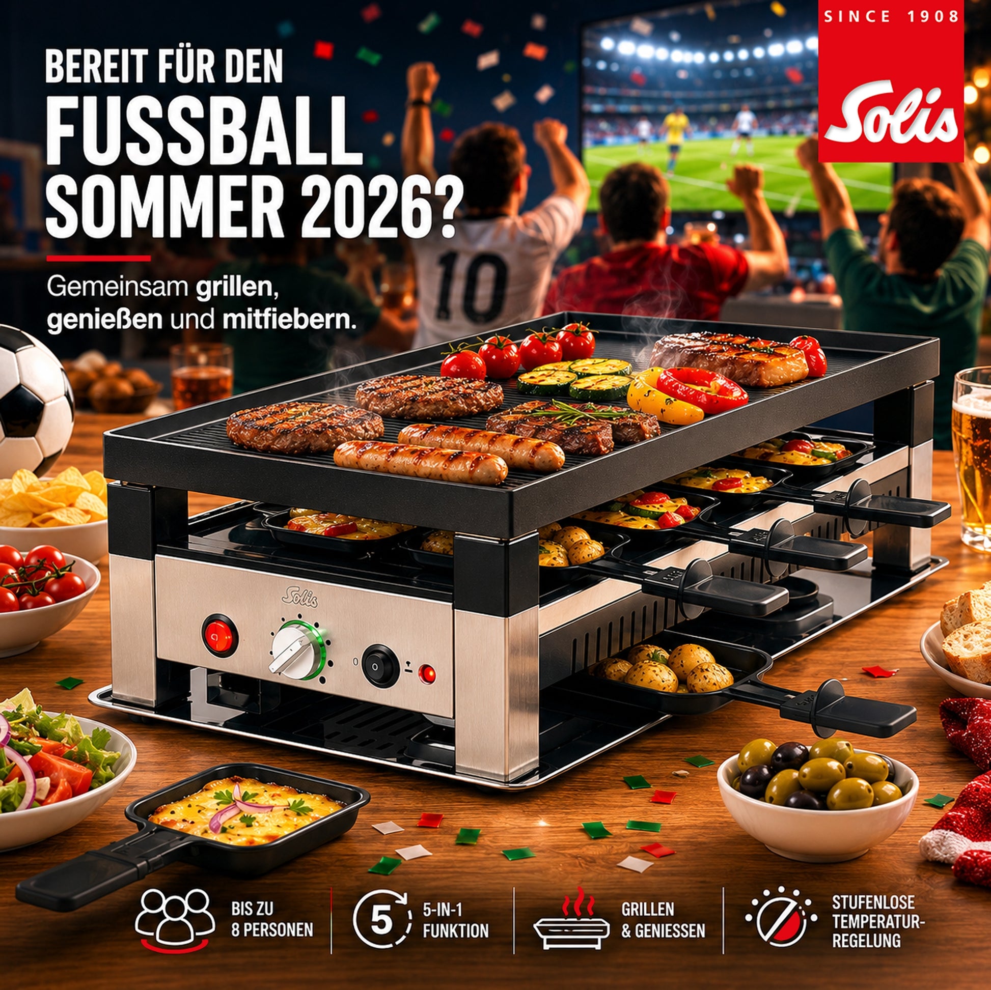 Solis_5in1 Tischgrill für 8 Pers. (Typ 791) B-Ware_schwarz