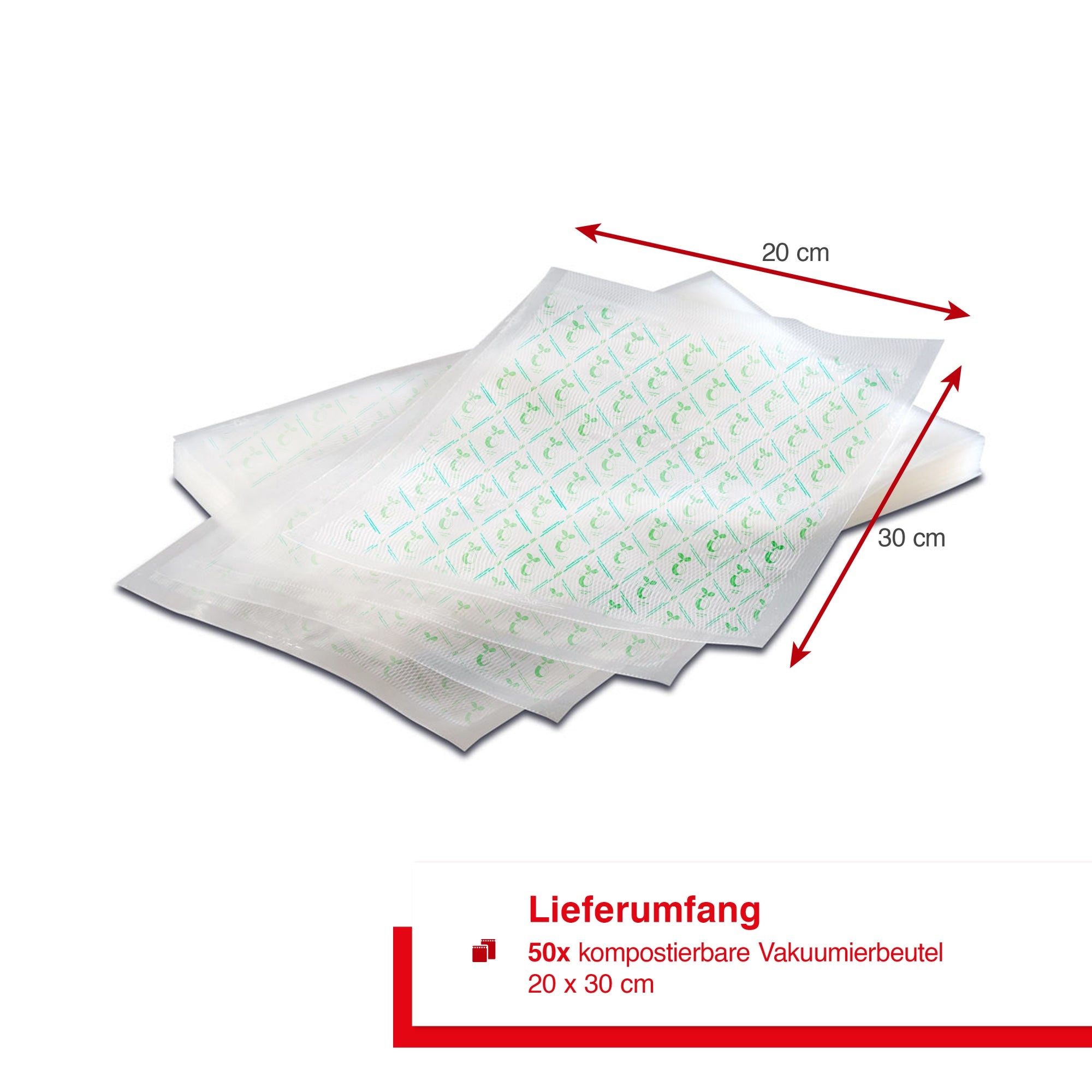 Solis_Kompostierbare Vakuumierbeutel 50 Stück_transparent