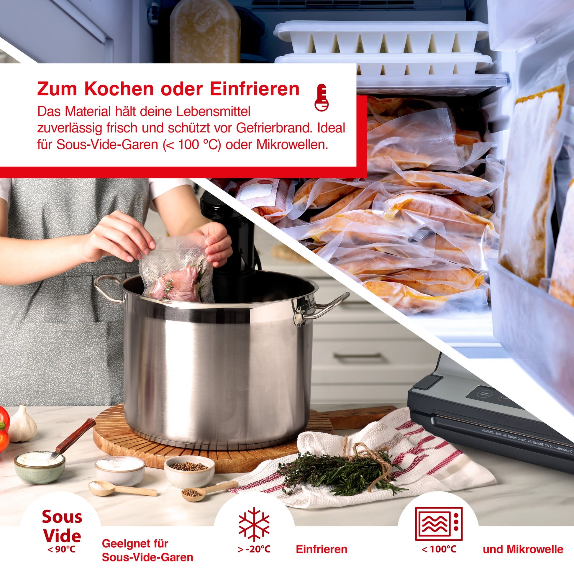 Vakuumierfolien 2 Rollen 40x600 cm B-Ware