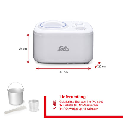 Solis_Gelatissima Ice Cream Machine (Typ 8503) B-Ware_weiß