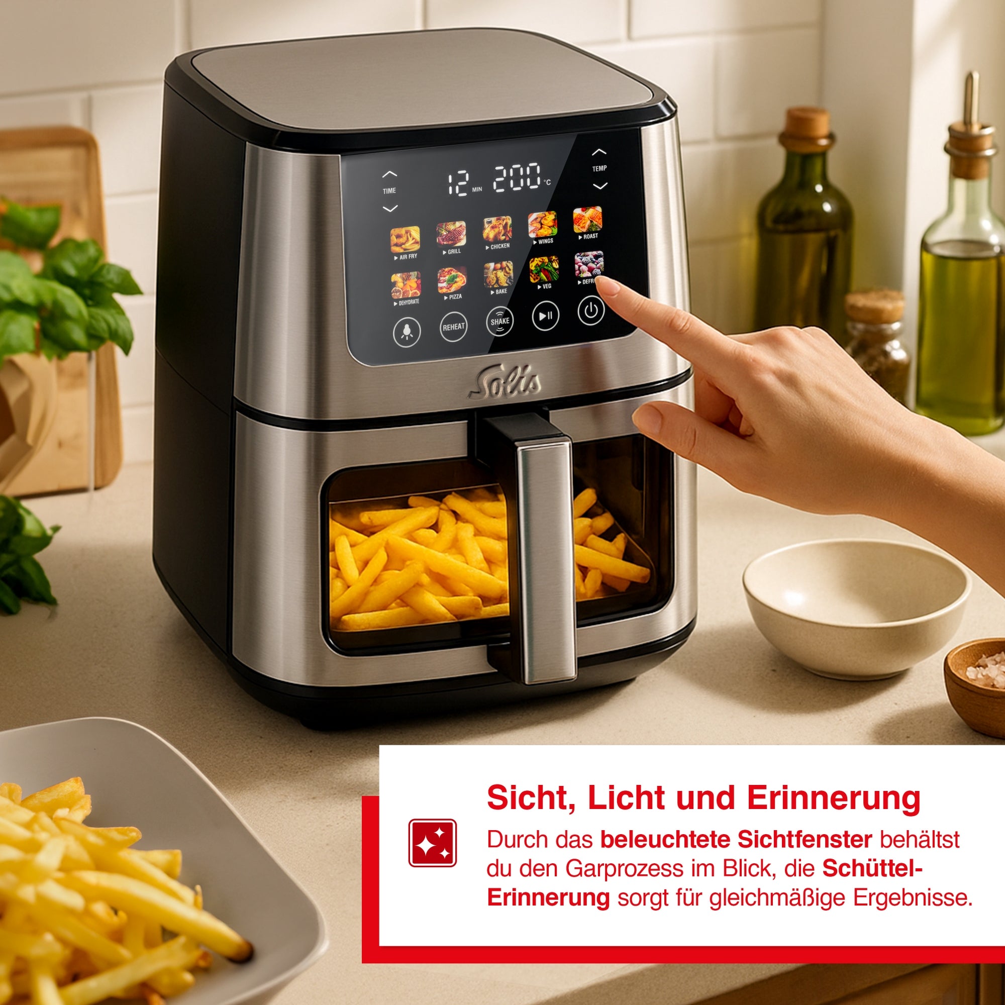 Solis_Air Fry & Dry XL, Griff silber (Typ 8200)_Edelstahl