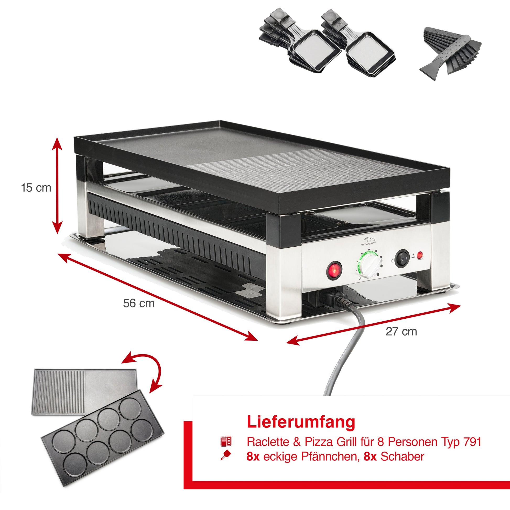 Solis_4in1 Tischgrill für 8 Pers. (Typ 791) B-Ware_Schwarz
