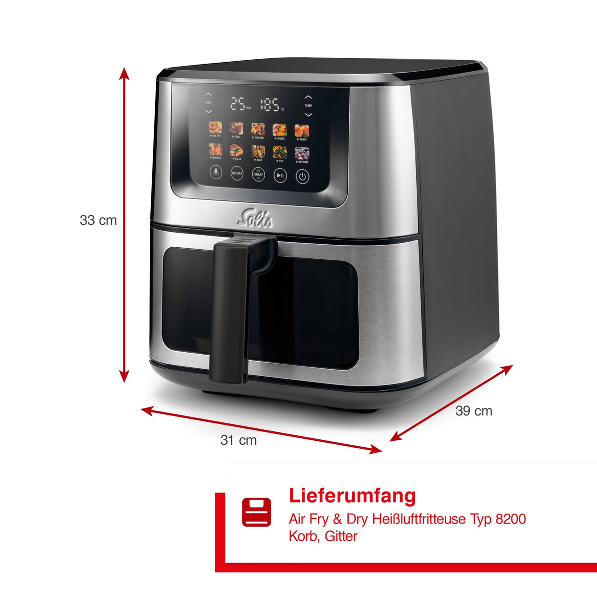 Solis_Air Fry & Dry XL, Griff schwarz (Typ 8200)_schwarz