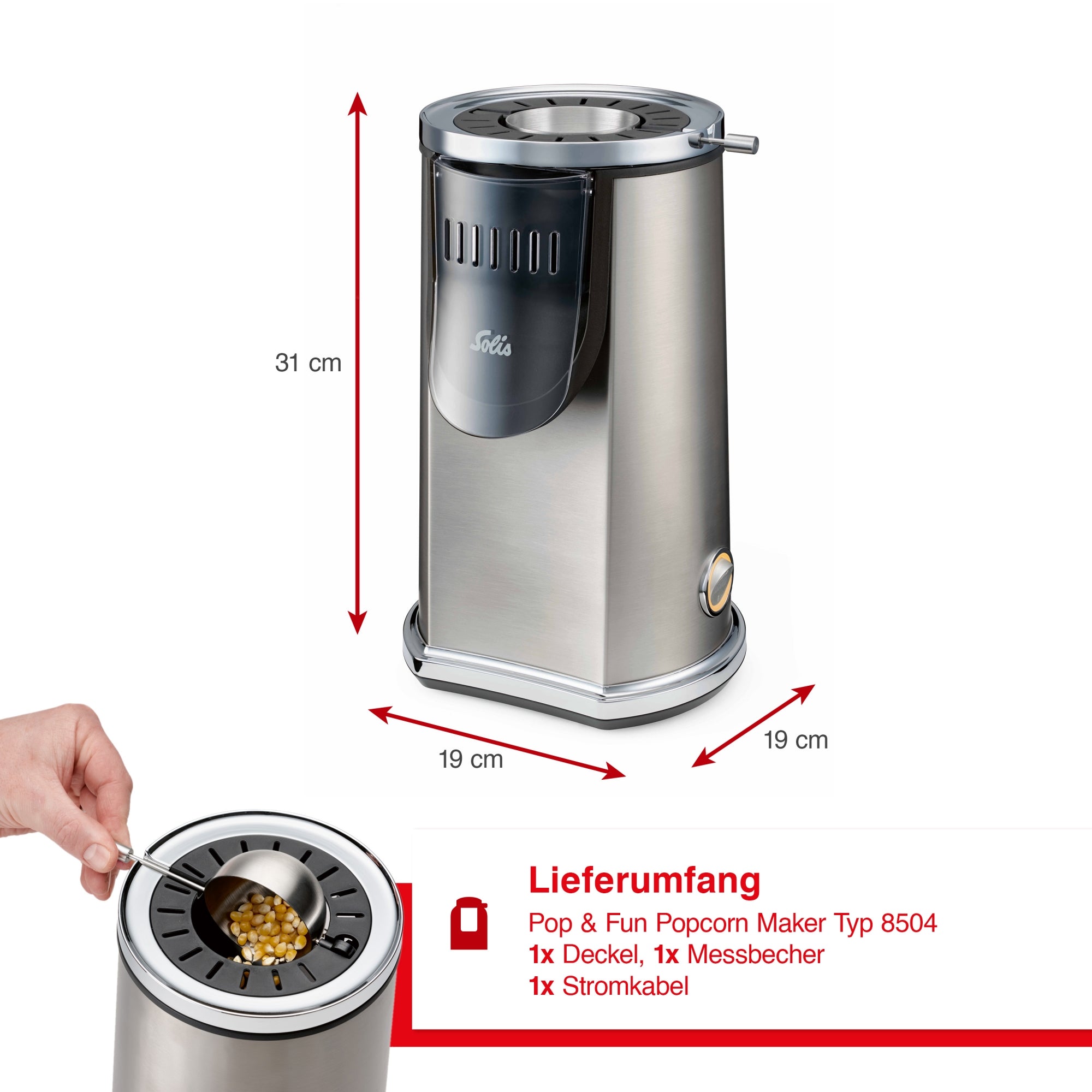 Solis_Pop & Fun Popcorn Maker (Typ 8504) B-Ware_Grau