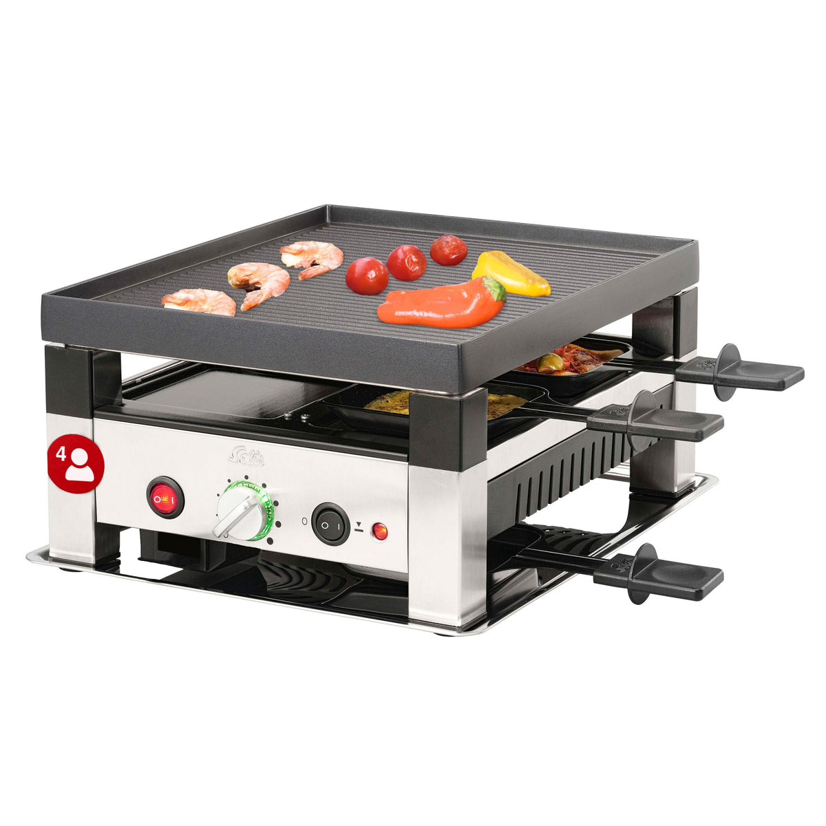 Solis_Raclette & Pizza Grill für 4 (Typ 7910)_schwarz