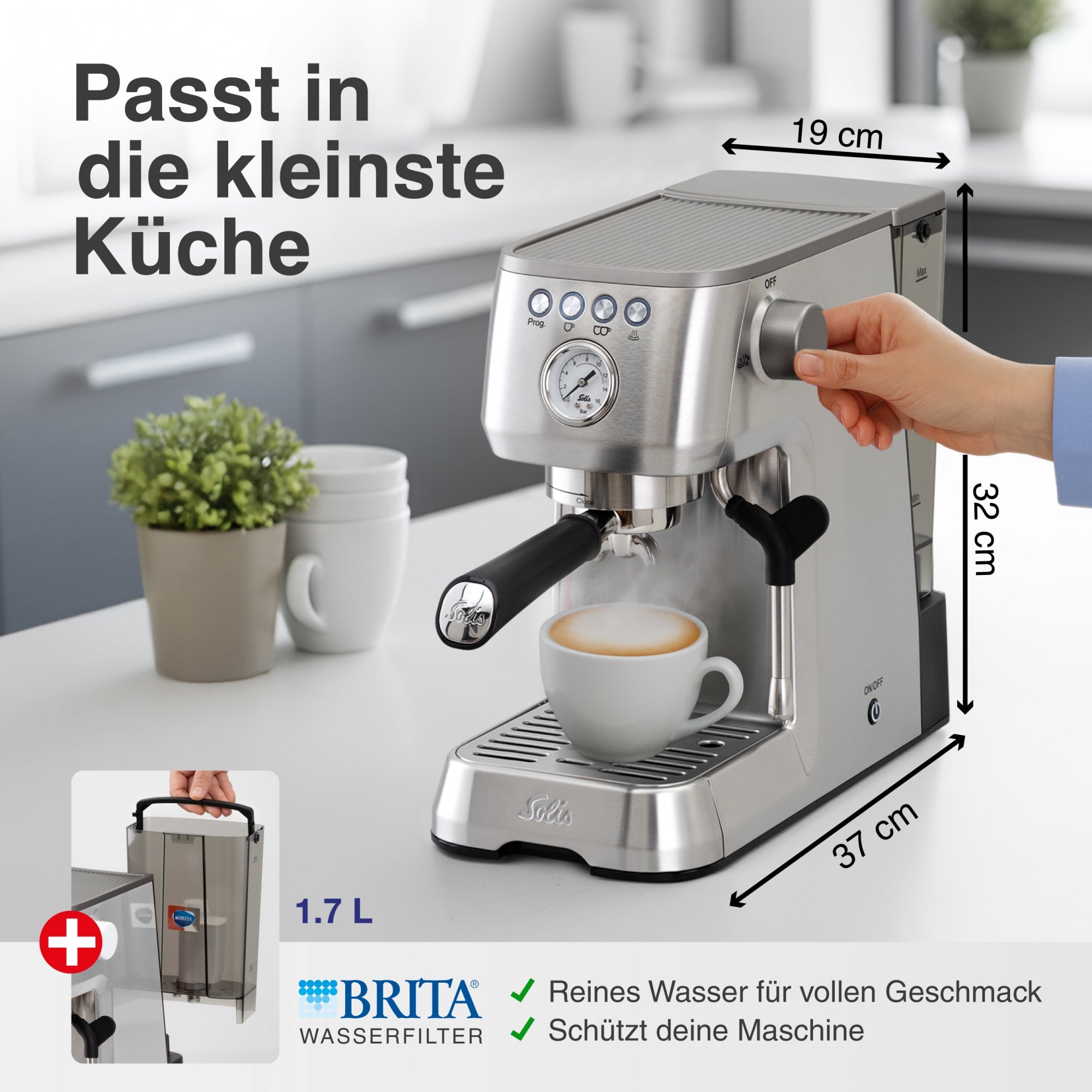 Solis_Barista Perfetta Plus (Typ 1170) v2, silber_silber