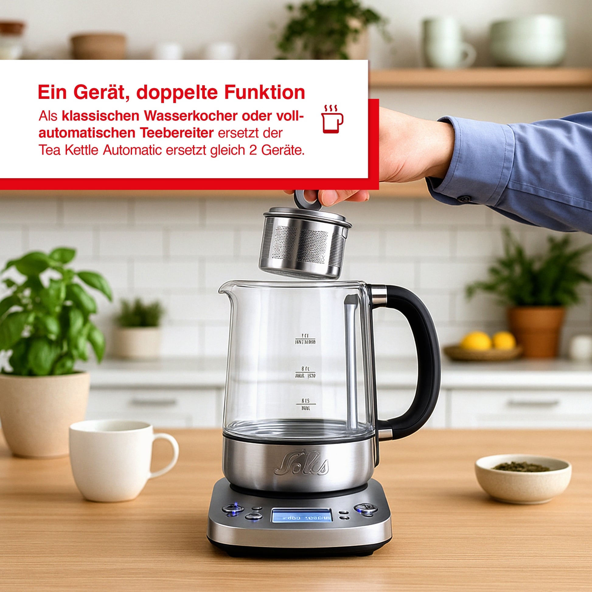 Solis_Tea Kettle Automatic (Typ 5518) B-Ware_Edelstahl / Glas