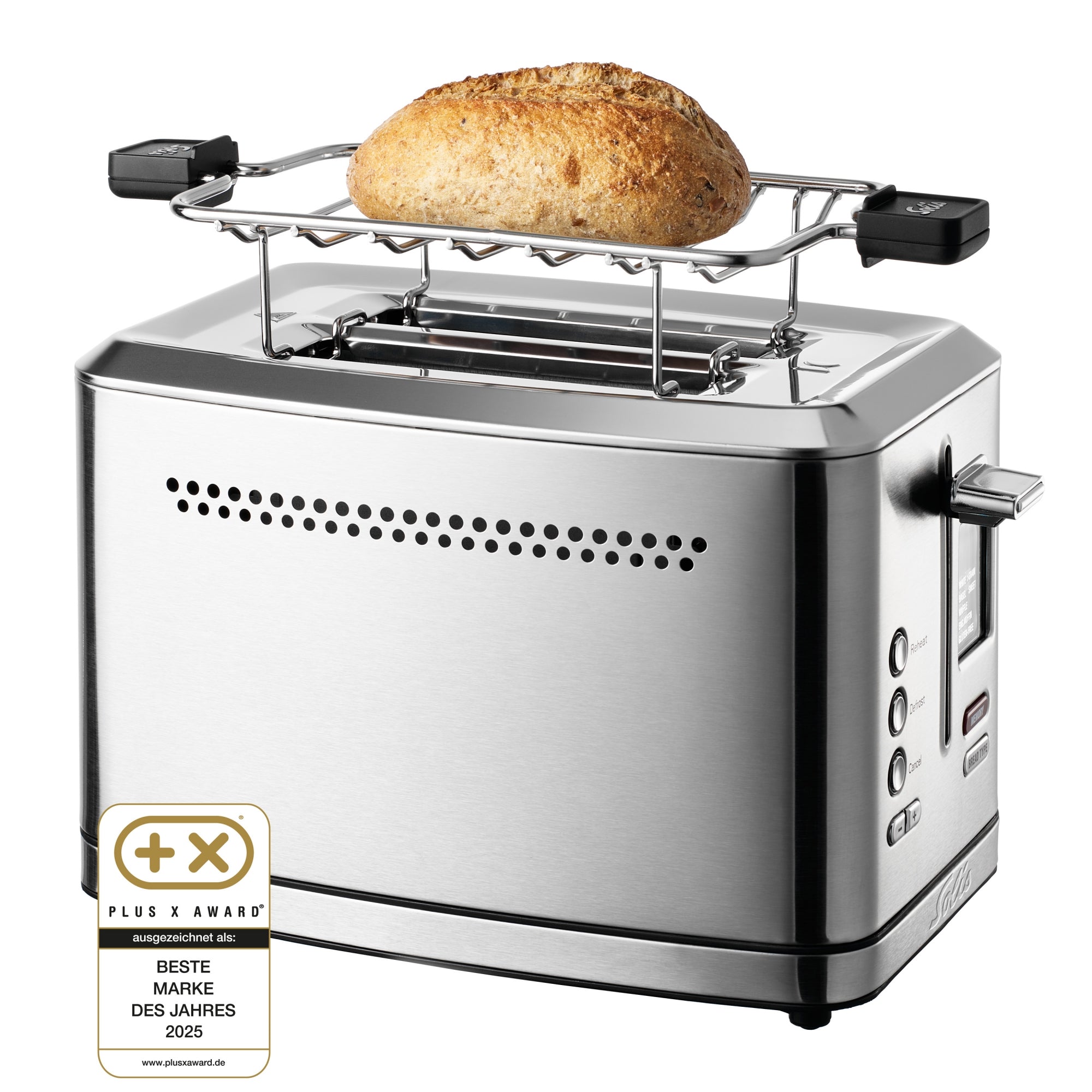 Solis_Flex- Toaster m. Brötchenaufsatz (Typ 8004) B-Ware_Edelstahl
