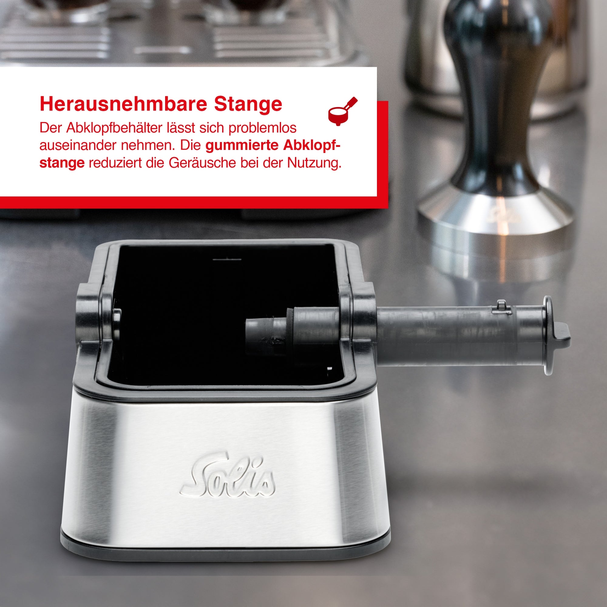 Solis_Edelstahl Perfetta Knock Box_Edelstahl