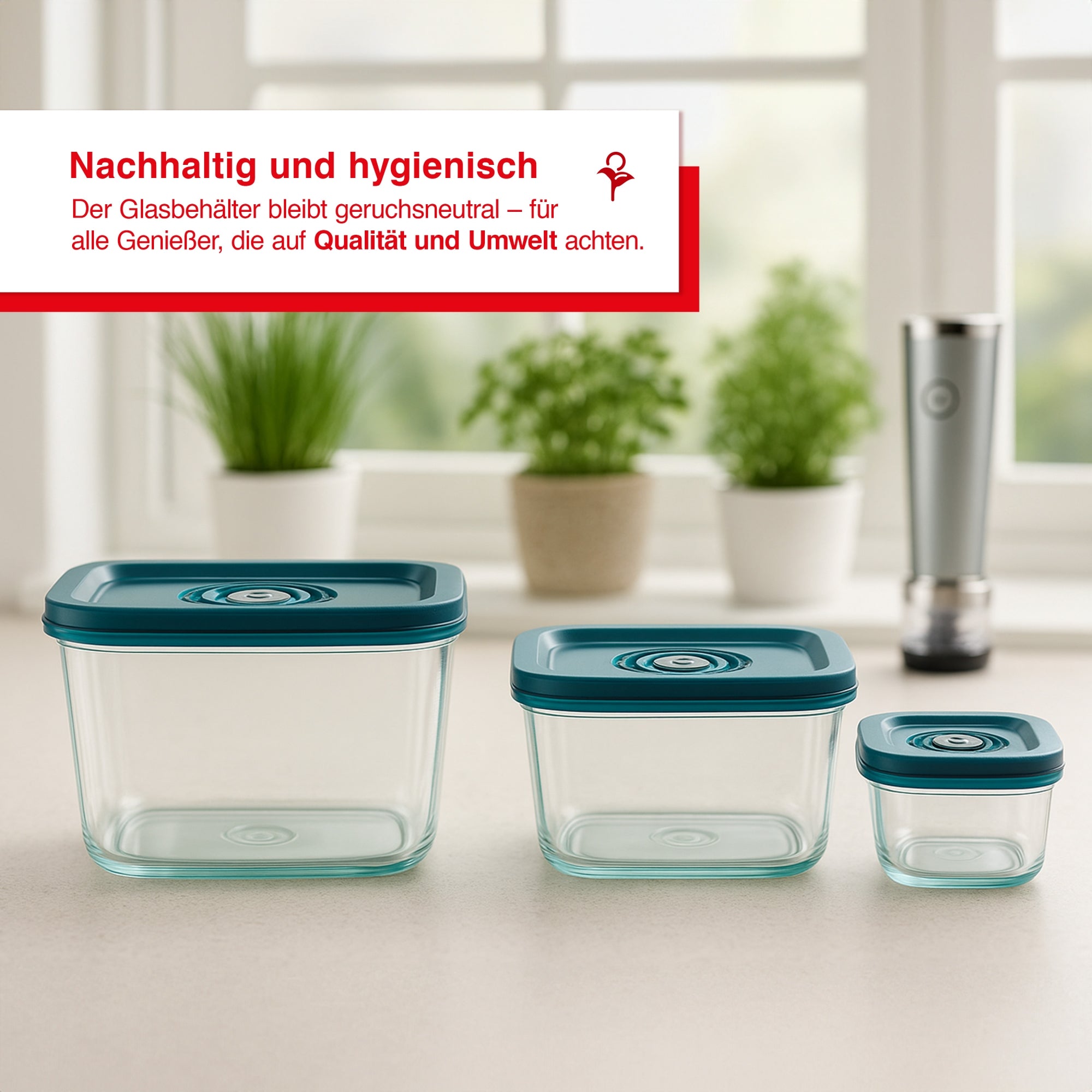 Solis_Vakuum Behälter Glas 370ml_Transparent