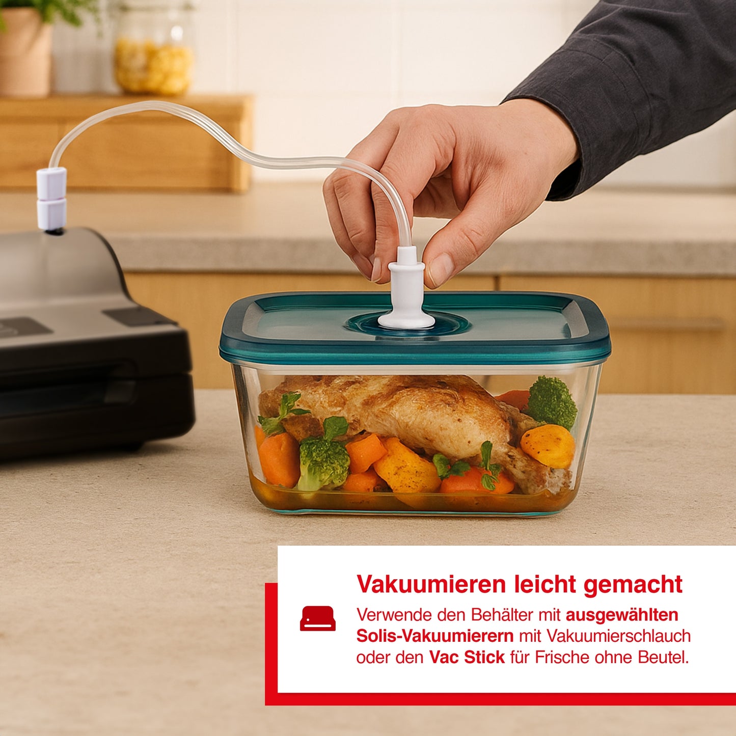 Solis_Vakuum Behälter Glas 1300ml_Transparent