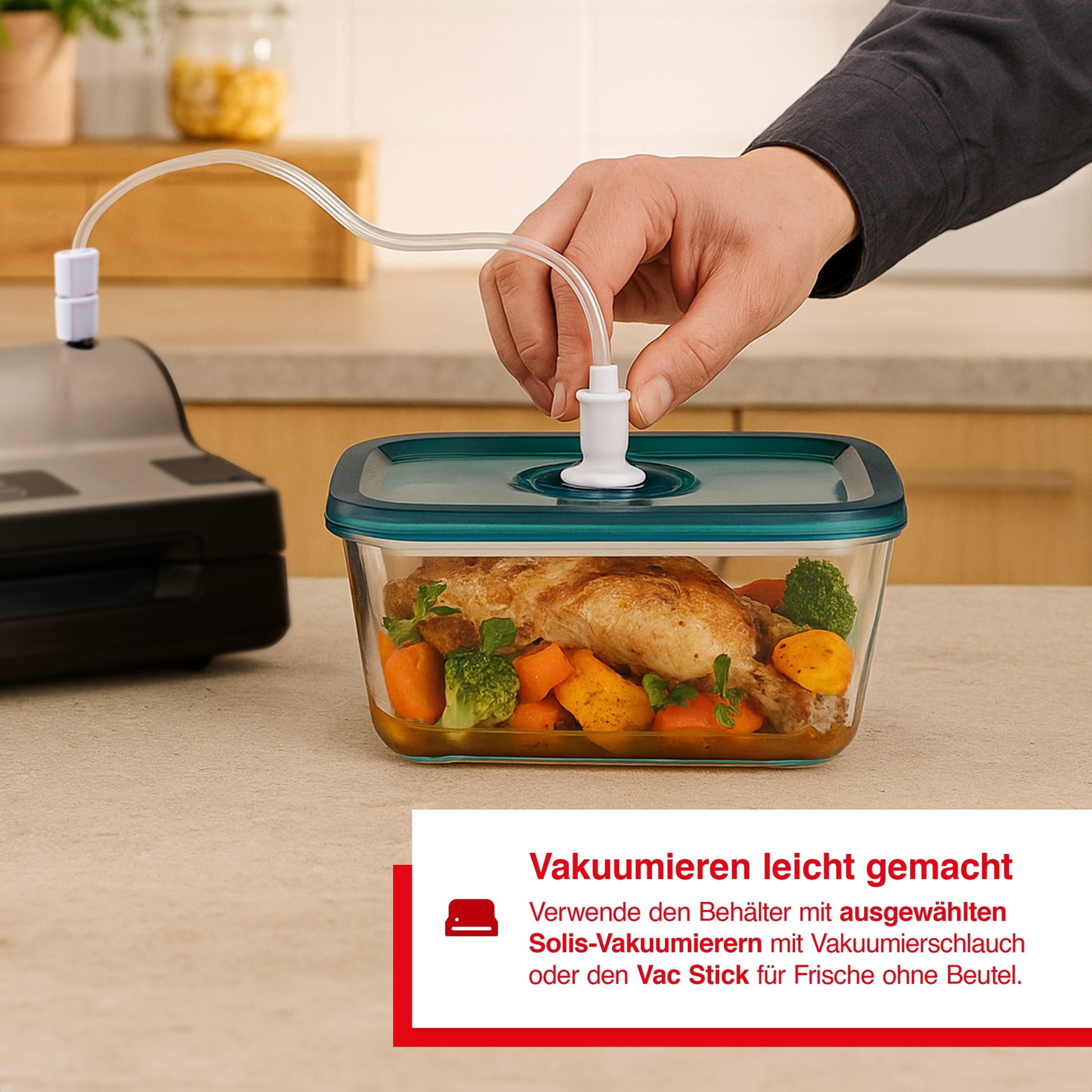 Solis_Vakuum Behälter Glas 1300ml_Transparent