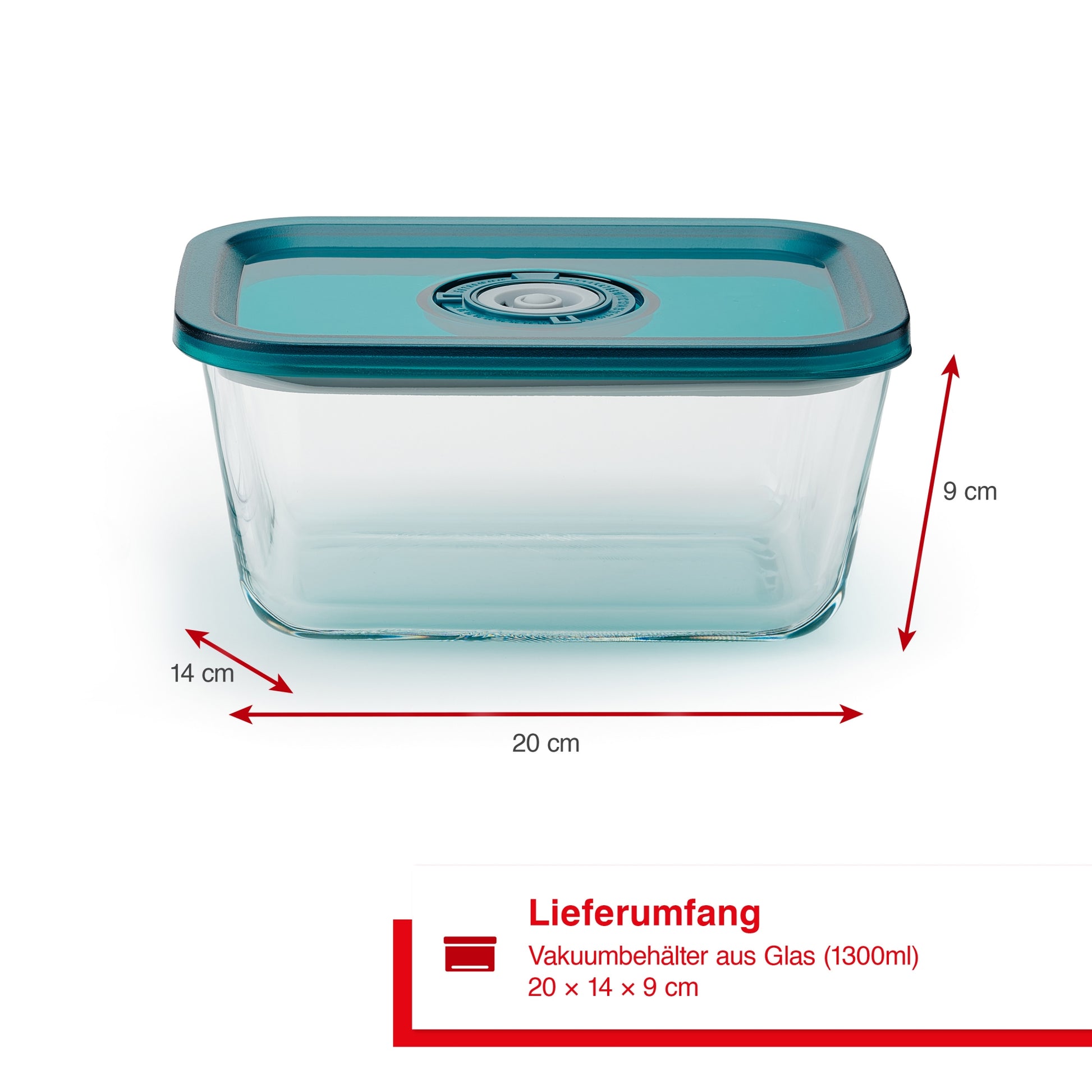 Solis_Vakuum Behälter Glas 1300ml_Transparent