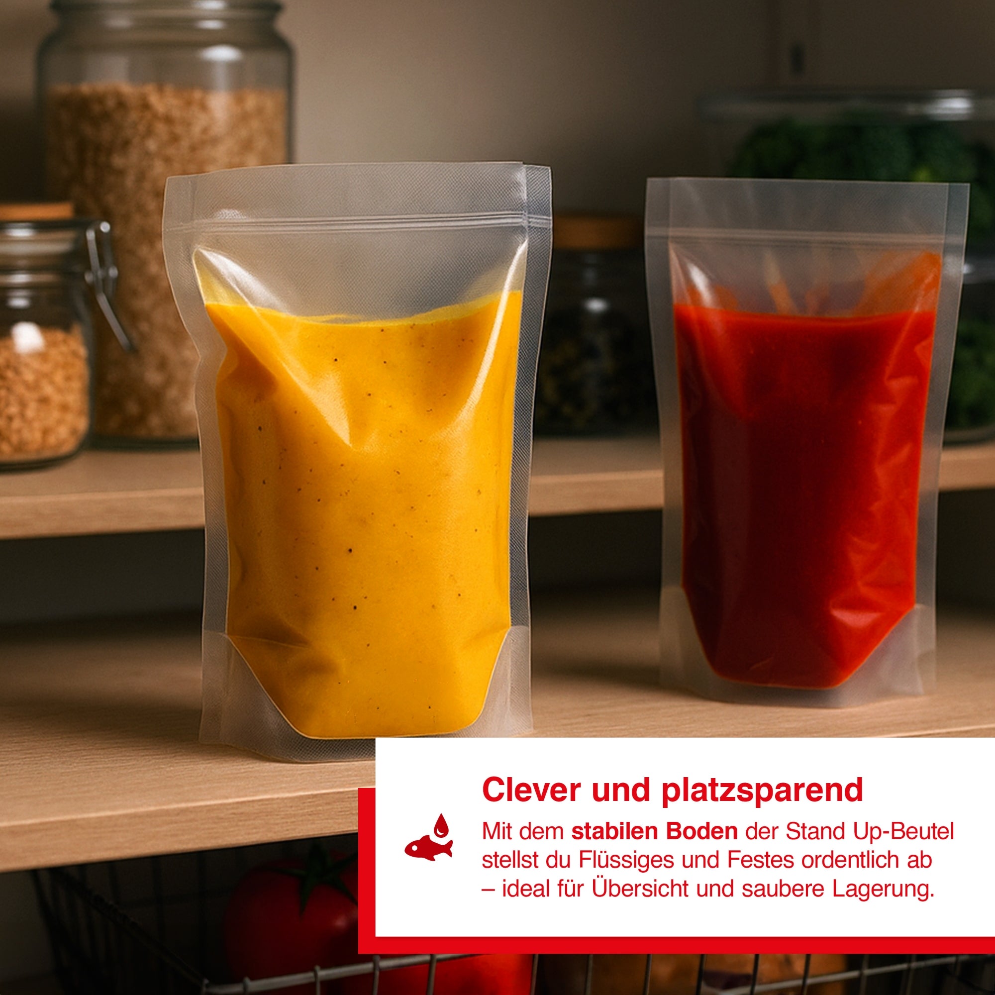 Solis_Stand Up Vakuumierbeutel Stehend, 50 Stück_Transparent