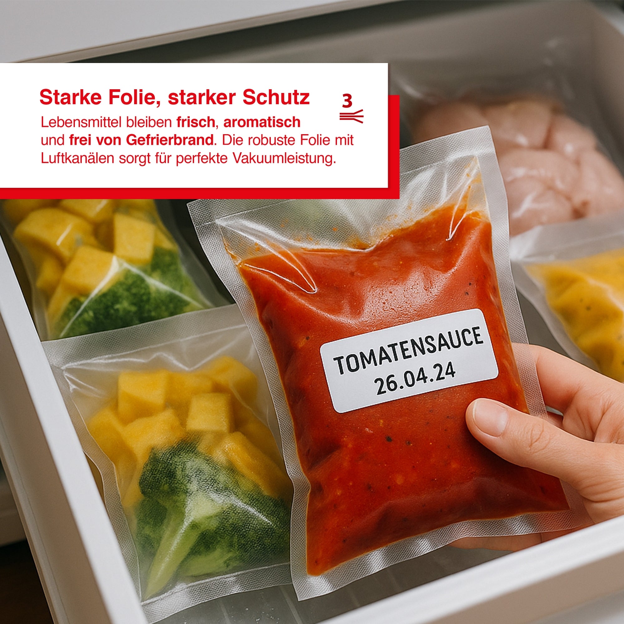 Solis_Stand Up Vakuumierbeutel Stehend, 50 Stück B-Ware_Transparent