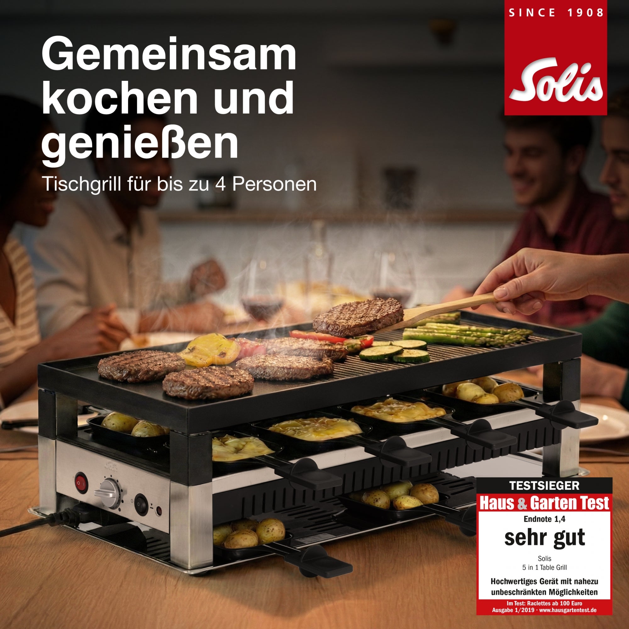 Solis_5in1 Tischgrill für 8 Pers. (Typ 791) + Transport-Tasche_schwarz